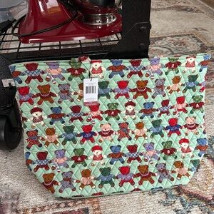 Vera Bradley Essential Grand Tote Toasty Teddies New